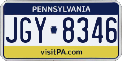PA license plate JGY8346