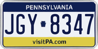 PA license plate JGY8347