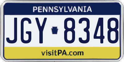 PA license plate JGY8348
