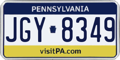 PA license plate JGY8349