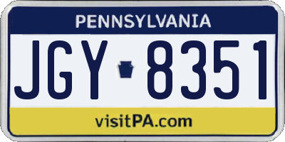 PA license plate JGY8351