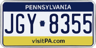 PA license plate JGY8355