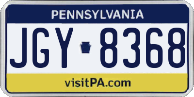 PA license plate JGY8368