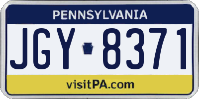 PA license plate JGY8371