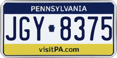 PA license plate JGY8375