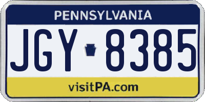 PA license plate JGY8385