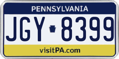 PA license plate JGY8399
