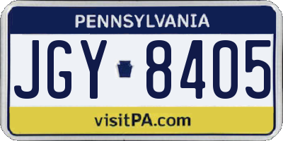 PA license plate JGY8405