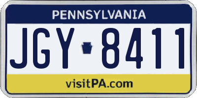 PA license plate JGY8411