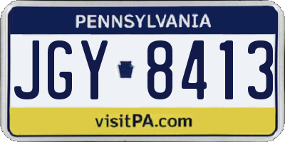 PA license plate JGY8413