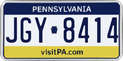 PA license plate JGY8414