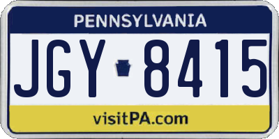 PA license plate JGY8415