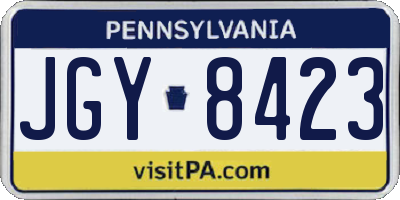 PA license plate JGY8423