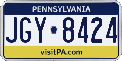 PA license plate JGY8424