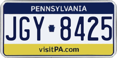 PA license plate JGY8425
