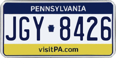 PA license plate JGY8426