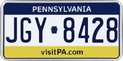 PA license plate JGY8428