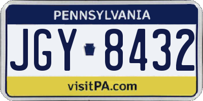 PA license plate JGY8432