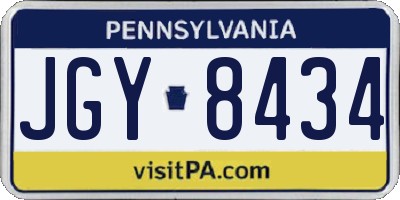 PA license plate JGY8434