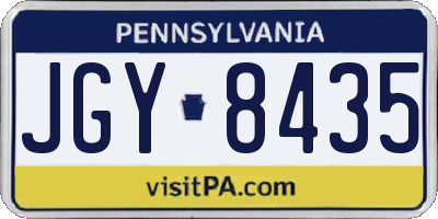 PA license plate JGY8435