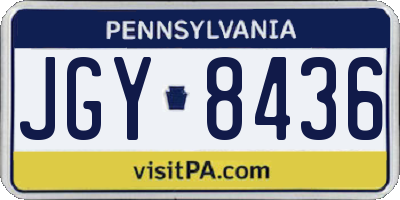 PA license plate JGY8436