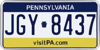 PA license plate JGY8437