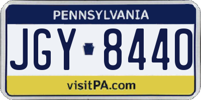 PA license plate JGY8440