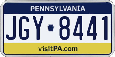 PA license plate JGY8441