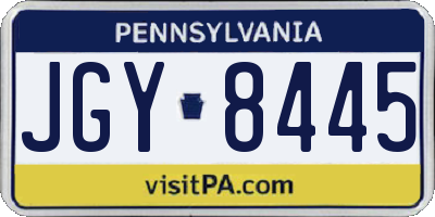 PA license plate JGY8445