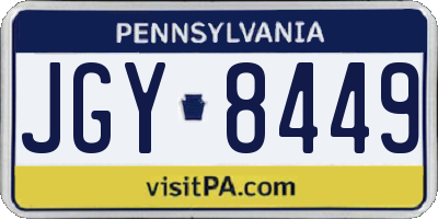 PA license plate JGY8449