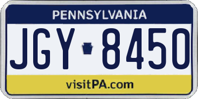 PA license plate JGY8450