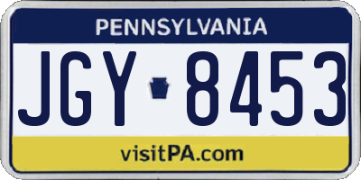 PA license plate JGY8453