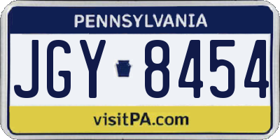 PA license plate JGY8454