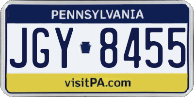 PA license plate JGY8455