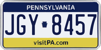 PA license plate JGY8457