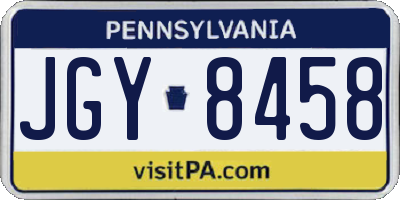 PA license plate JGY8458
