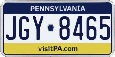 PA license plate JGY8465
