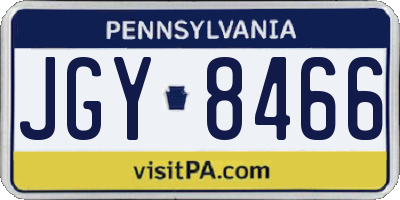 PA license plate JGY8466