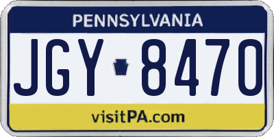 PA license plate JGY8470