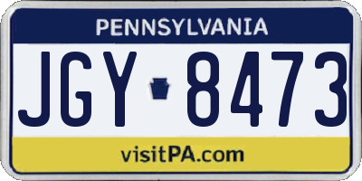 PA license plate JGY8473