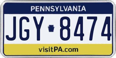 PA license plate JGY8474