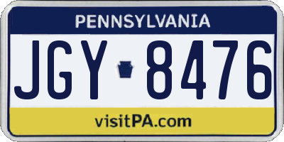 PA license plate JGY8476