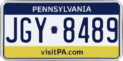 PA license plate JGY8489
