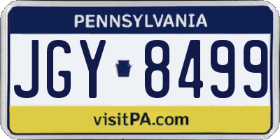 PA license plate JGY8499