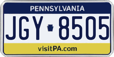 PA license plate JGY8505