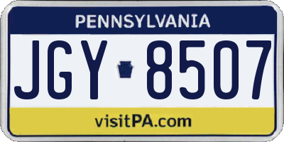 PA license plate JGY8507