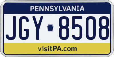 PA license plate JGY8508