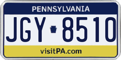 PA license plate JGY8510