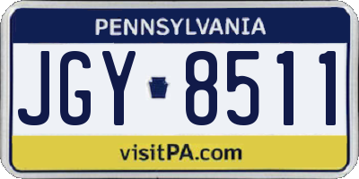 PA license plate JGY8511