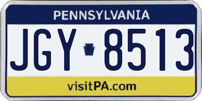 PA license plate JGY8513